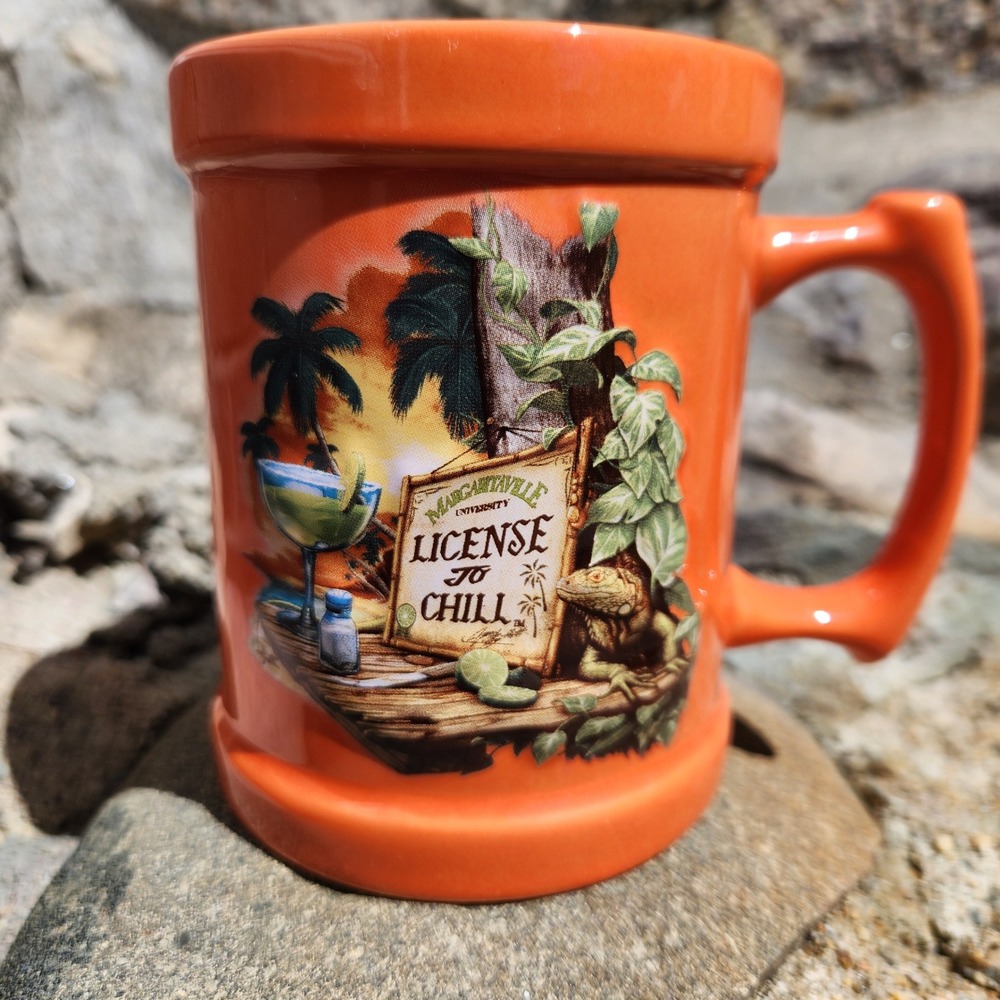 Margaritaville University License to Chill Orange Ceramic Coffee Mug Tropical